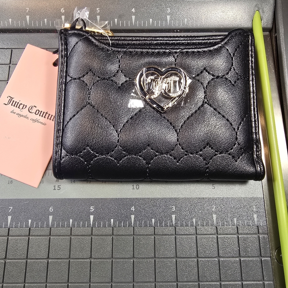 Black Quilted Juicy Couture Heart Wallet